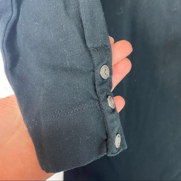 Kuhl Long Sleeve Black Ruched Vneck Dress Size Medium - Picture 7 of 8